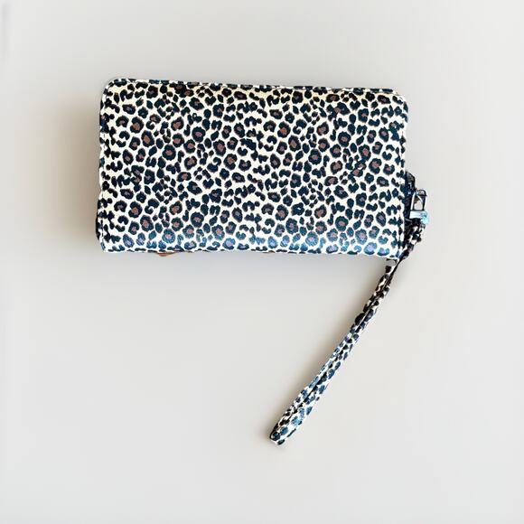 BETSEY JOHNSON Leopard Cheetah Brown Black Wallet Wristlet Detach Strap Y2K Cute - Picture 5 of 14